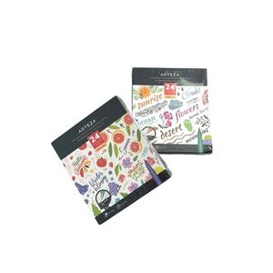 Arteza 48 Felt Brush Pens Set 24 Seasonal & 24 Landscape Colors Quick-Drying New